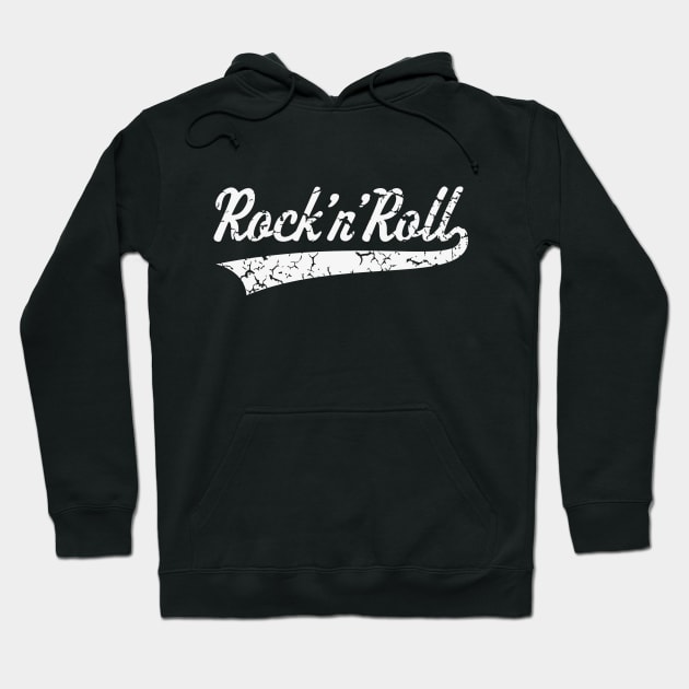 Rock 'n' Roll Vintage White Hoodie by MrFaulbaum